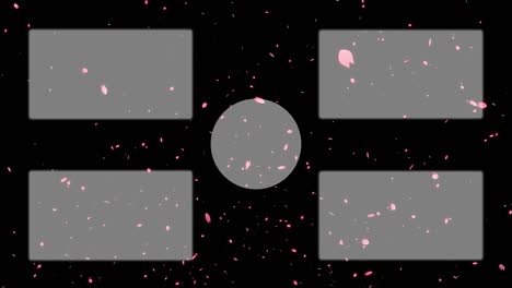 las partículas de los pétalos de la flor de cereza card final pantalla de finalización gráficos de movimiento