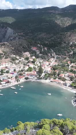 greek coastal village view from above