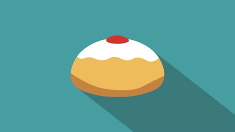 hanukkah holiday sufganiyah flat design animation icon