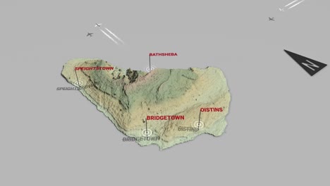 3d terrain map barbados