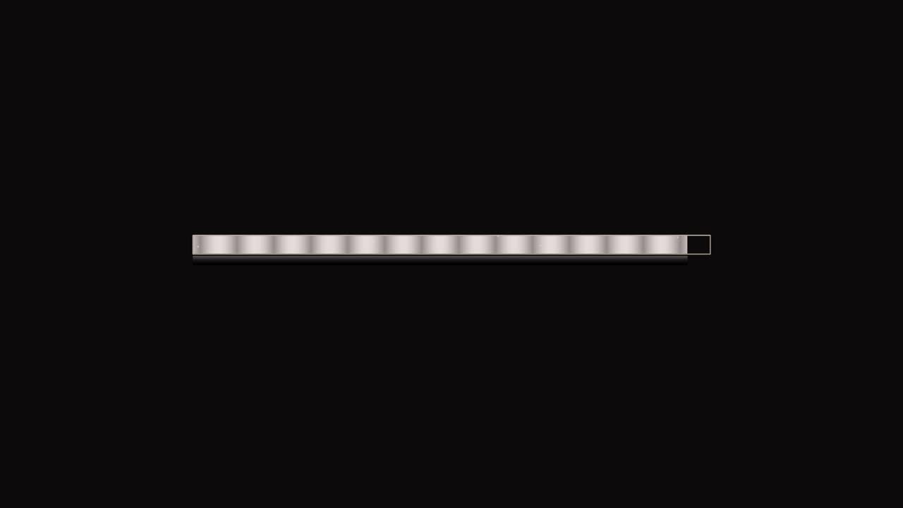 This loading bar design features a simple progress indicator ideal for video creators. It shows the advancement of a task in a sleek and minimalistic way
