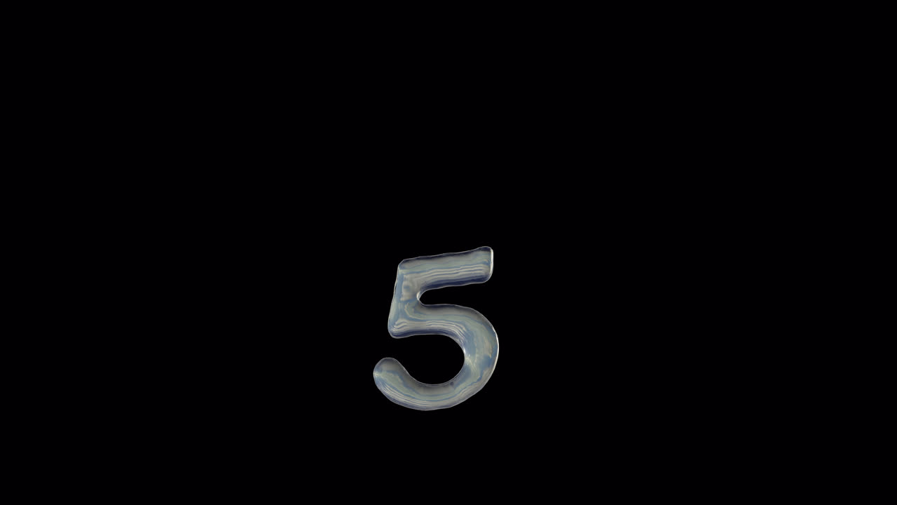 Liquid Number 5 Melting on Transparent Background
