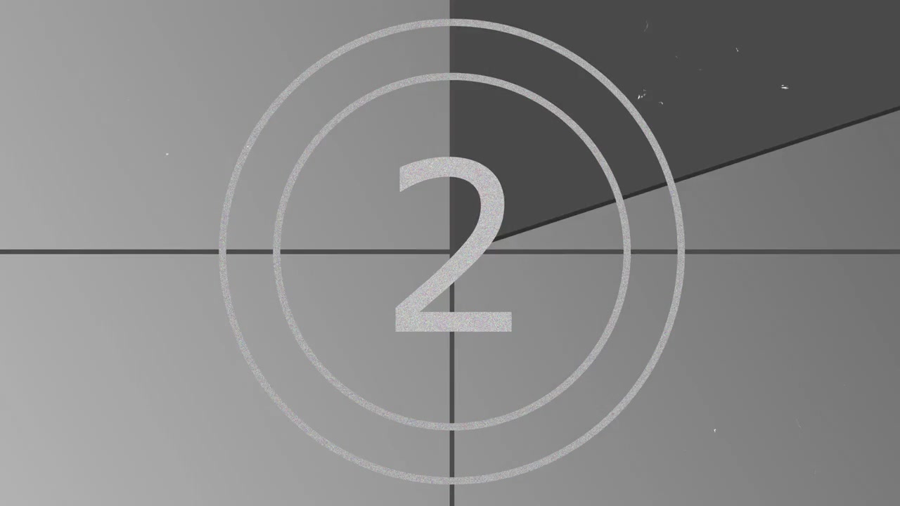 Vintage Film Countdown Leader with Grain and Texture