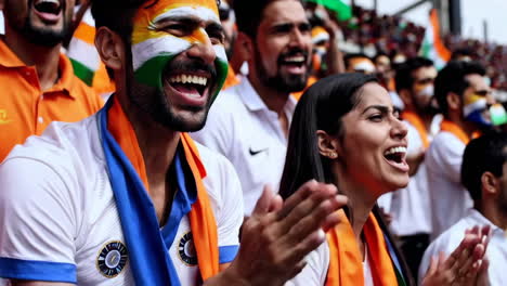 indian cricket fans at a sporting event