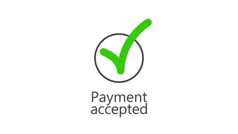 payment accepted. green check mark symbol