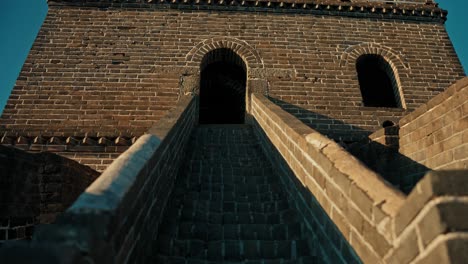 shot of china wall in setting sun