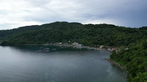 Aerial-view-of-tropical-beach-in-Bato-town,-Catanduanes-island,-Philippines