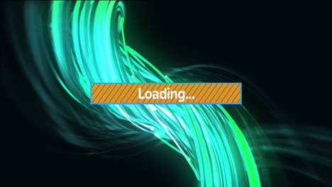 animation of loading bar over neon green trails