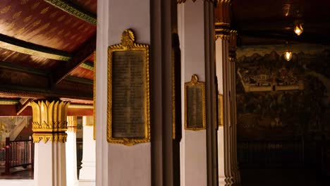 detailed mural art in bangkok temple corridor