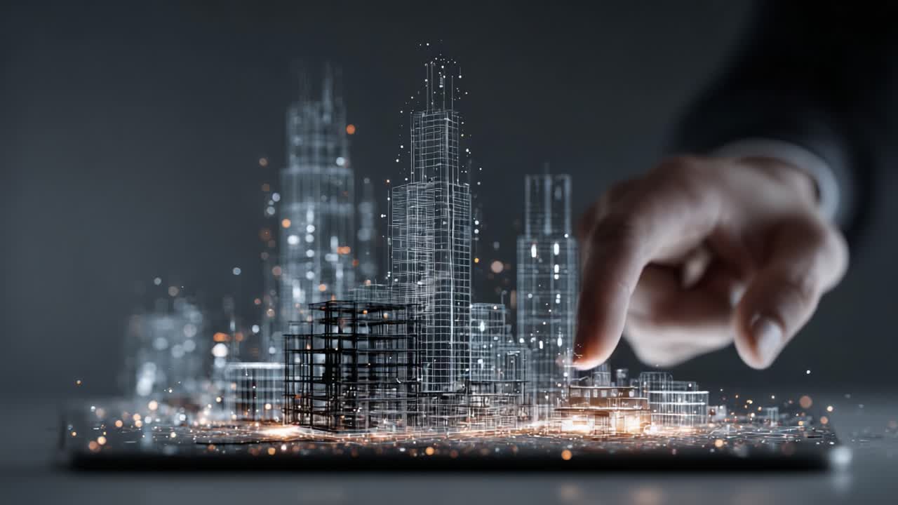 A Visionary Cityscape: Exploring the Digital Blueprint of a Futuristic Urban Environment with Advanced Architecture and Technology Interplay