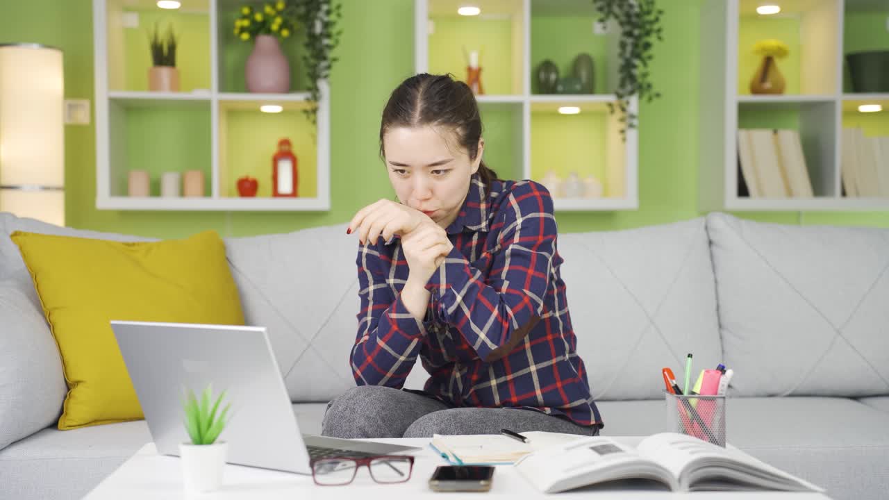 Home Office worker woman's hands hurt from working hard.