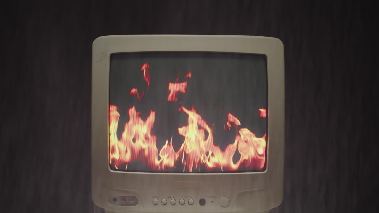 Burning Old TV Screen