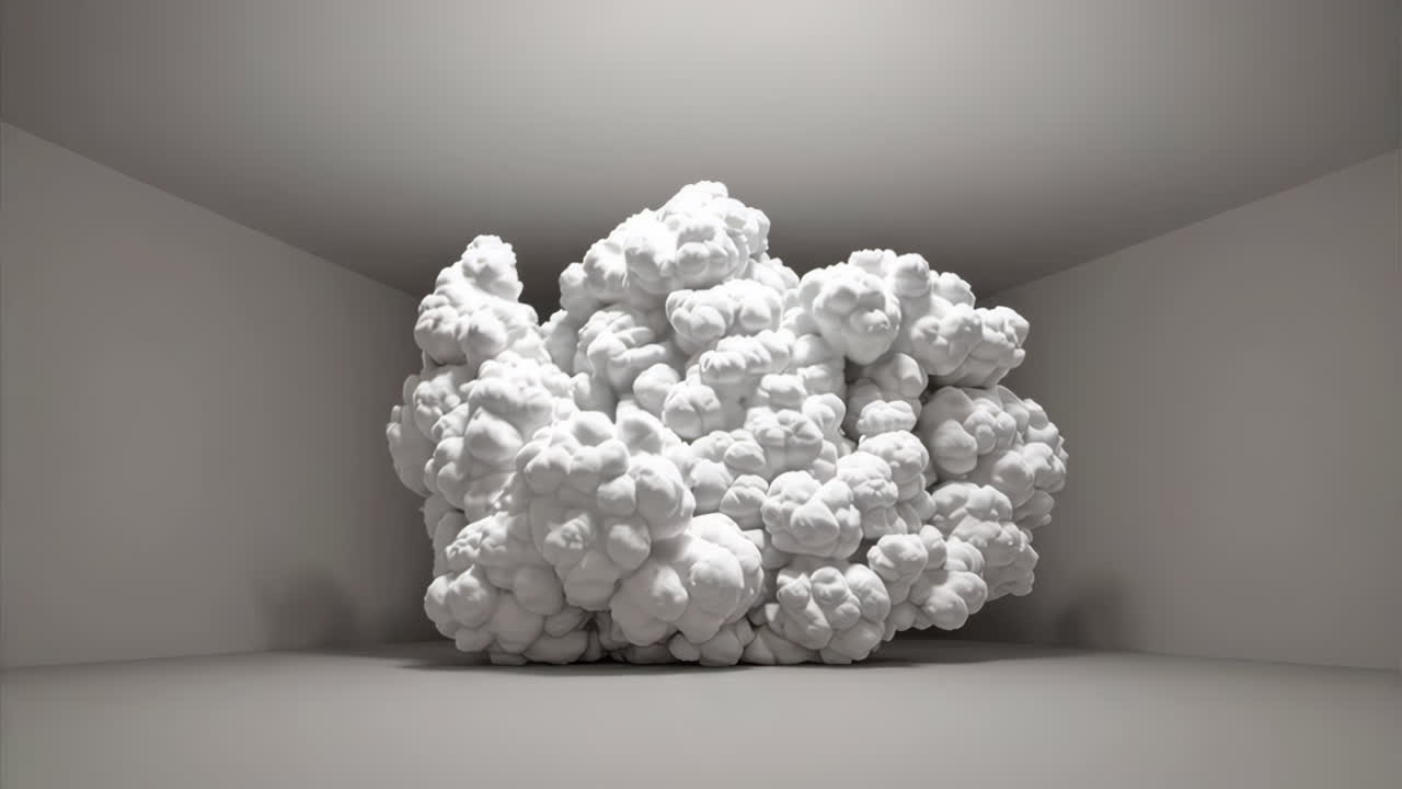 빈 방에서 추상적인  구름 조각