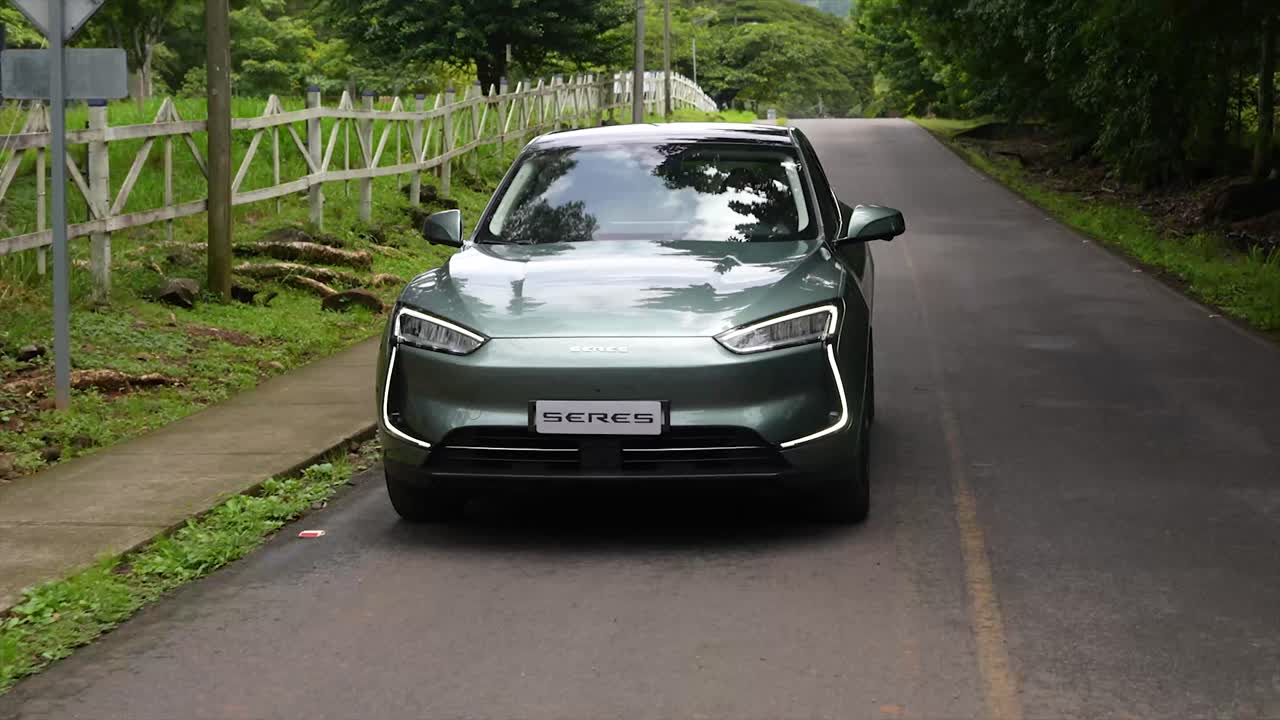 EV, High-end electric car brand Seres 5, Electric SUV, electric car on the road, clean energy