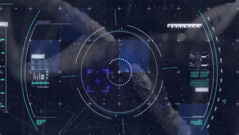 animación del escaneo del alcance sobre la cadena de adn
