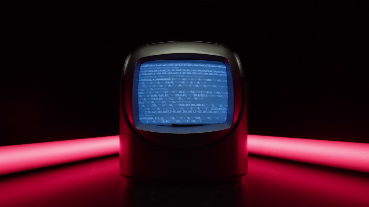 레트로 tv, 노스탈기적인 설정으로 빈티지 tv, 레트로 tv는 화면에 곡물을 표시합니다, 무서운 할로윈 밤 장치, 크로마 키 및 그린 스크린에 좋습니다.