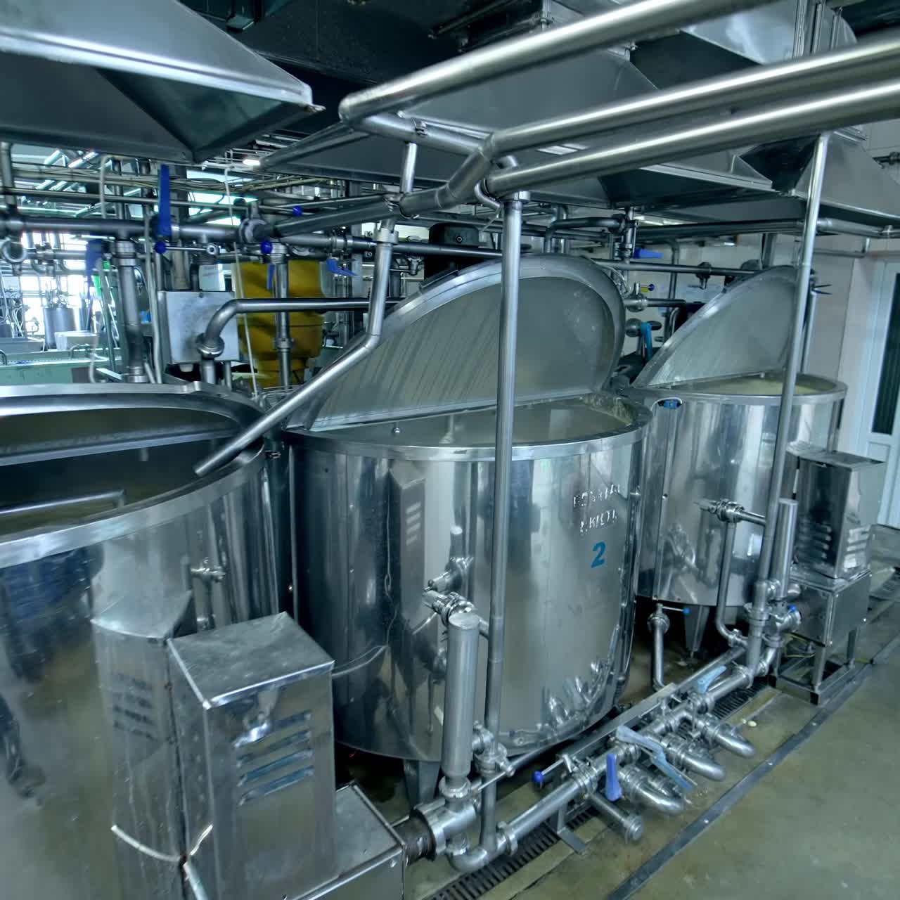 Factory for production of butter. Production of butter at milk production factory