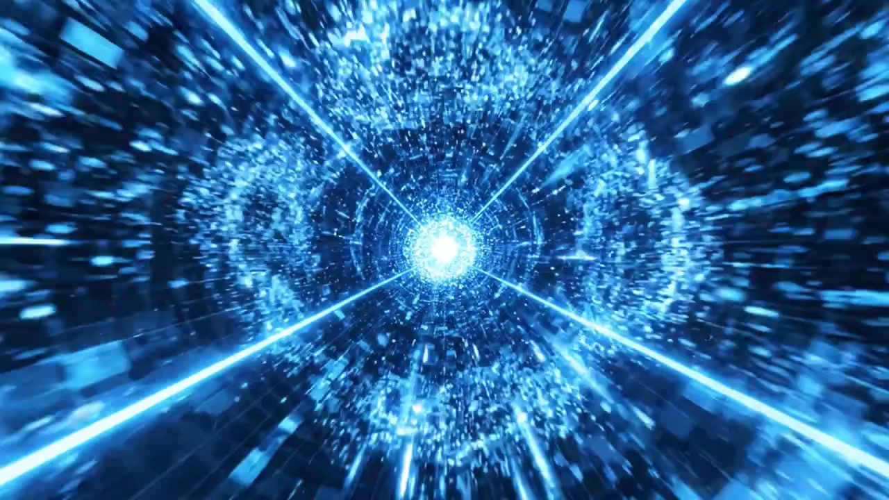 A Stunning Journey Through a Vortex of Light: Exploring the Depths of a Dazzling Blue Tunnel in a Digital Universe