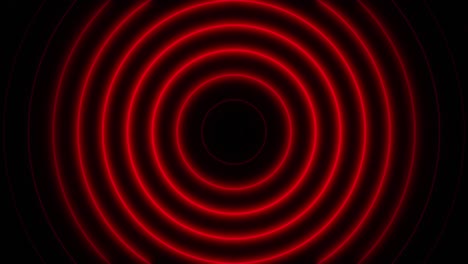 abstract seamless loop neon red concentric circle on a black background