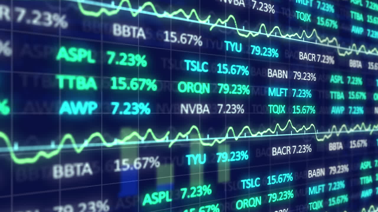 Animazione dell’elaborazione di dati finanziari sulle statistiche