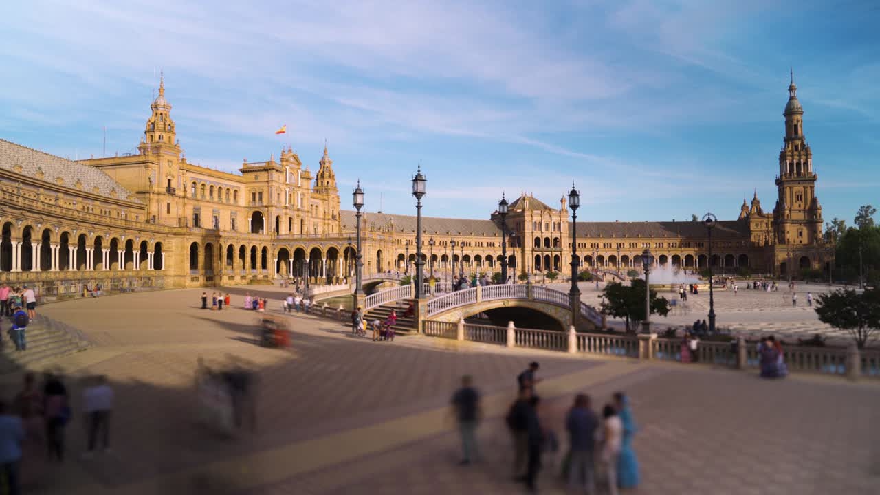 Time-lapse da Praça de Espanha em Sevilha, Espanha