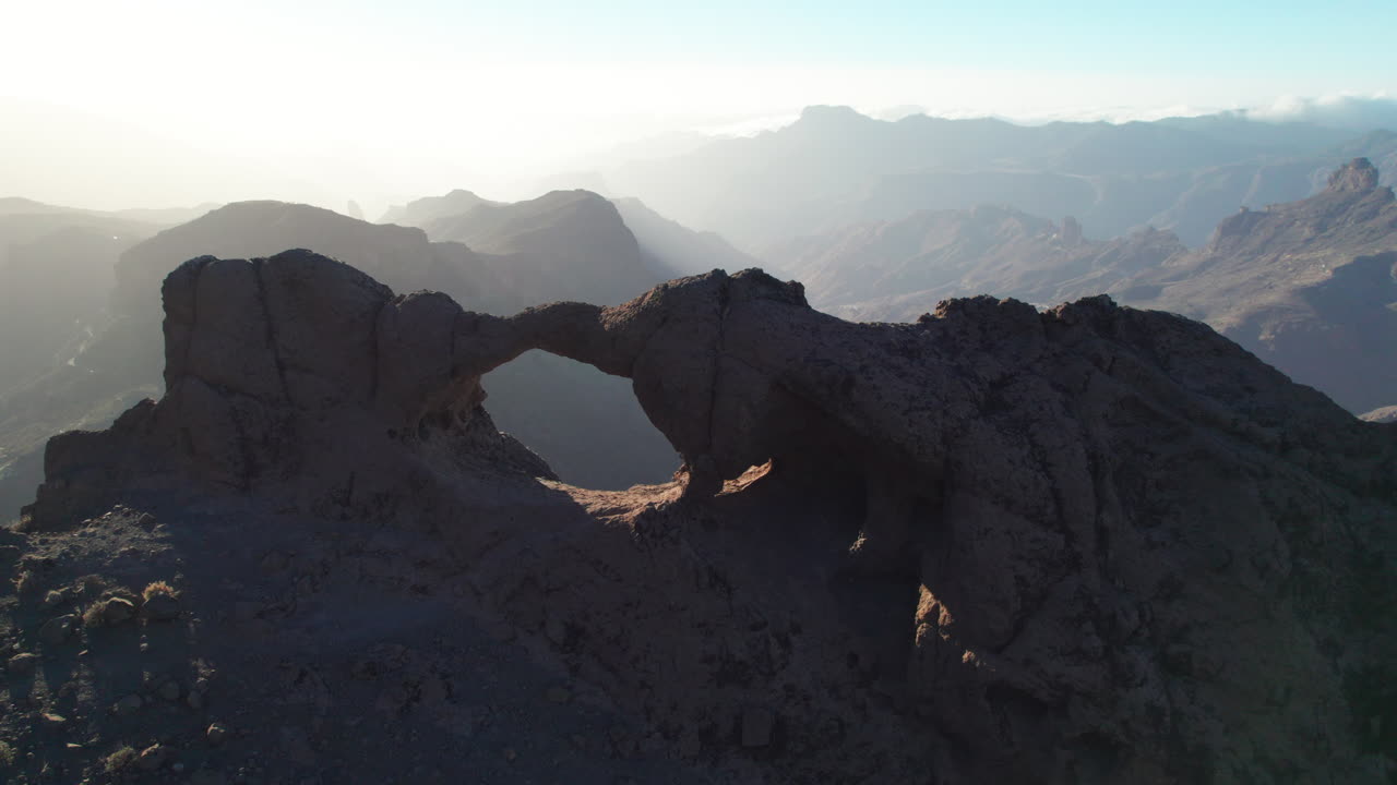 Ventana del Bentayga (Bentayga's Window): A Portal to Time at Sunset in Gran Canaria, Canary Islands.