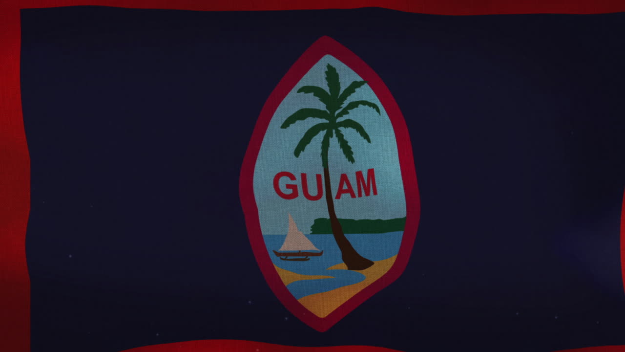 la bandera nacional de guam ondeando