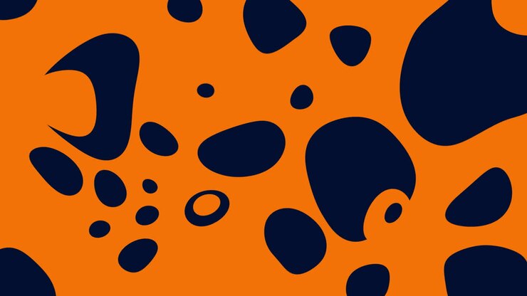 Animation of retro blue and orange abstract shape