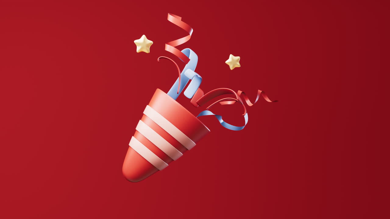 Cono decorativo di carta per fuochi d'artificio, rendering 3D