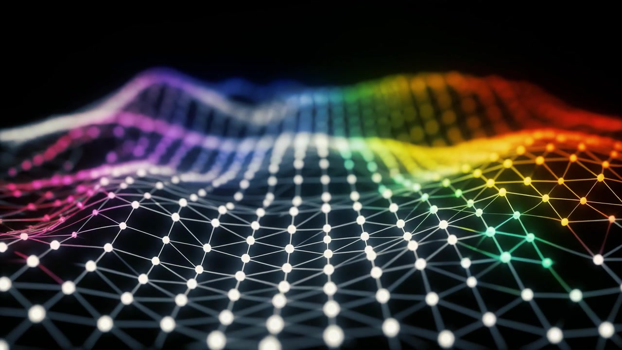 Abstract Rainbow Digital Network Wave Motion