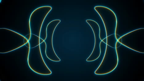 abstract neon light lines on dark blue background