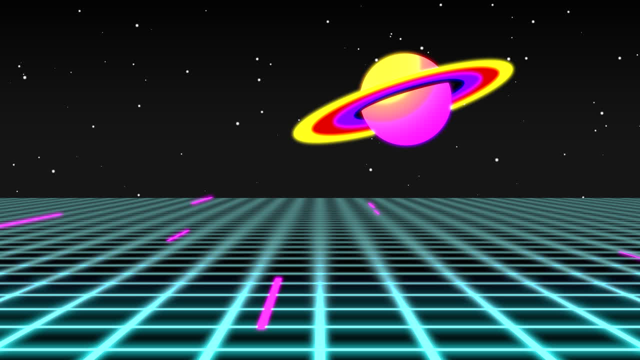 fascinante arte espacial planeta púrpura y rosa con alrededores estelares