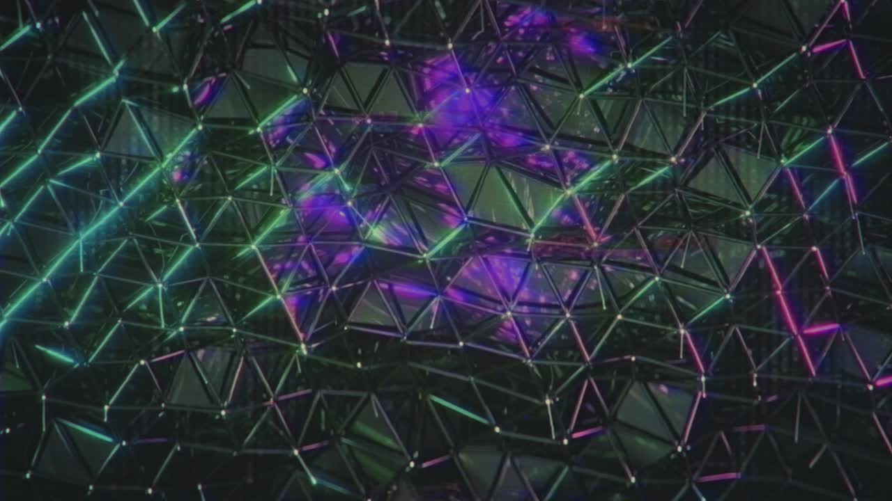 retrewave estilo de los años 80 vhs polígonos bucle sin costuras animación de renderizado 3d