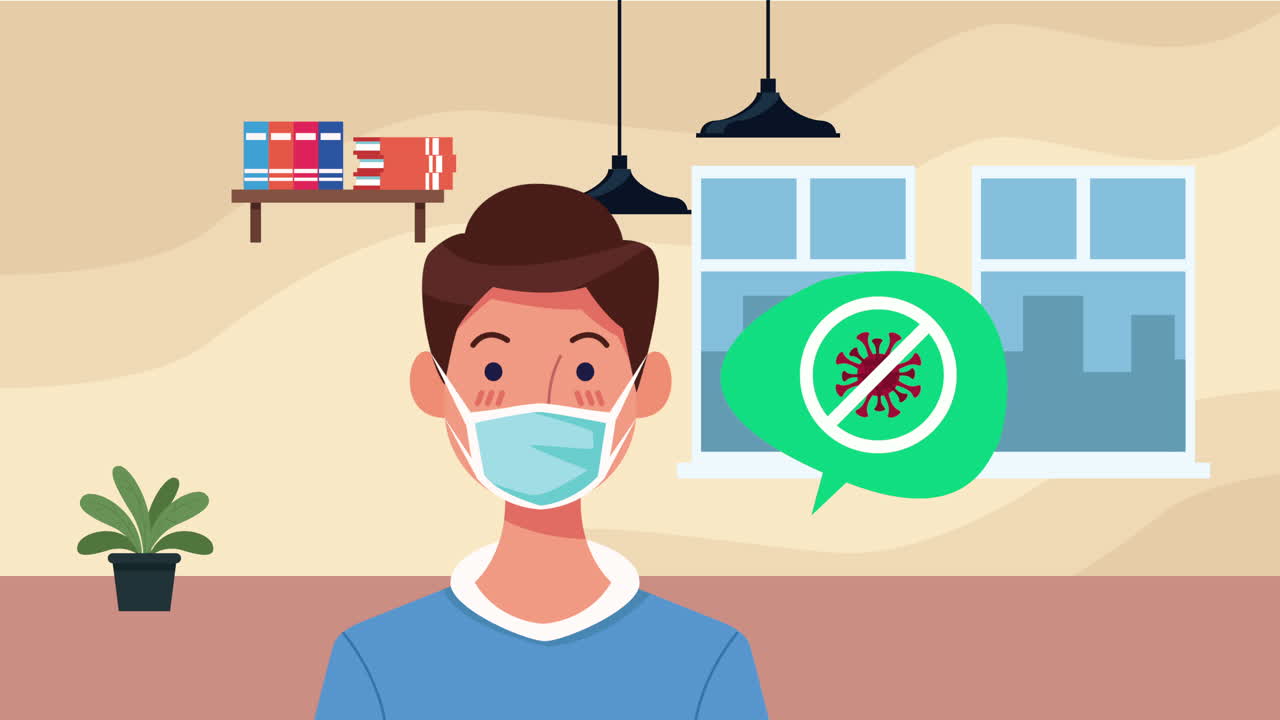 얼굴 마스크를 사용하는 사람과 함께 코로나19 캠페인을 중단하십시오.