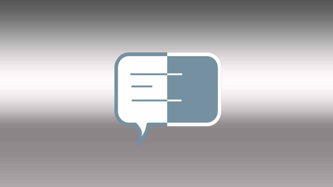 회색 배경 위의 음성 버블의 애니메이션