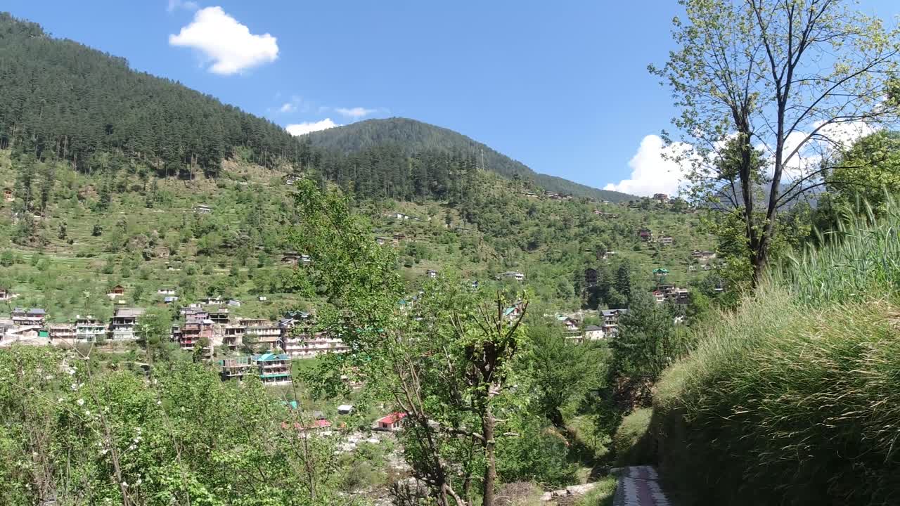 Natural diversity and houses in the hilly areas.