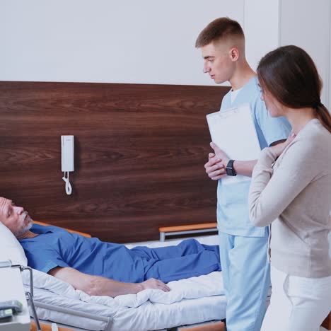 in the hospital senior patient rests
