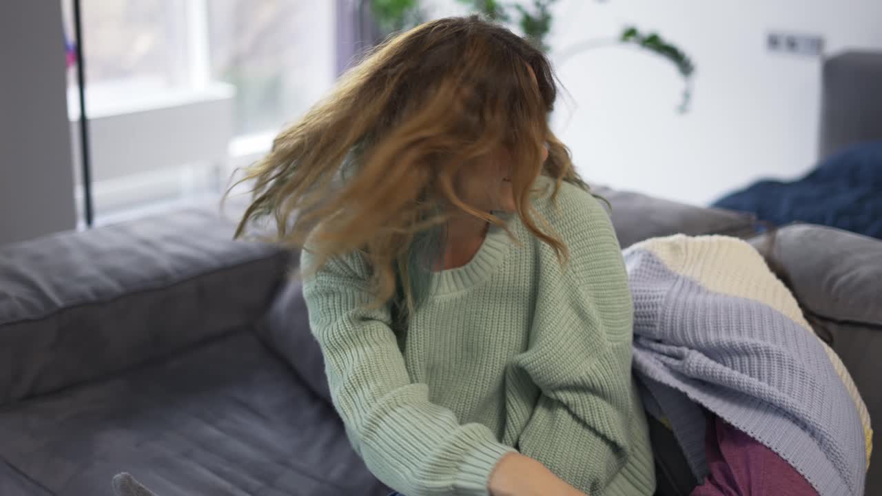 Mom and daughter play together at home