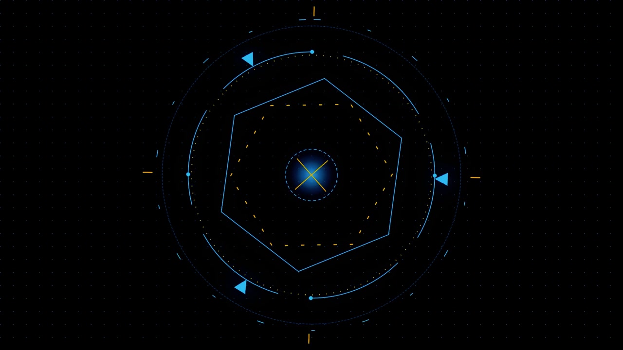 Futuristic Digital Hexagon HUD Interface Animation
