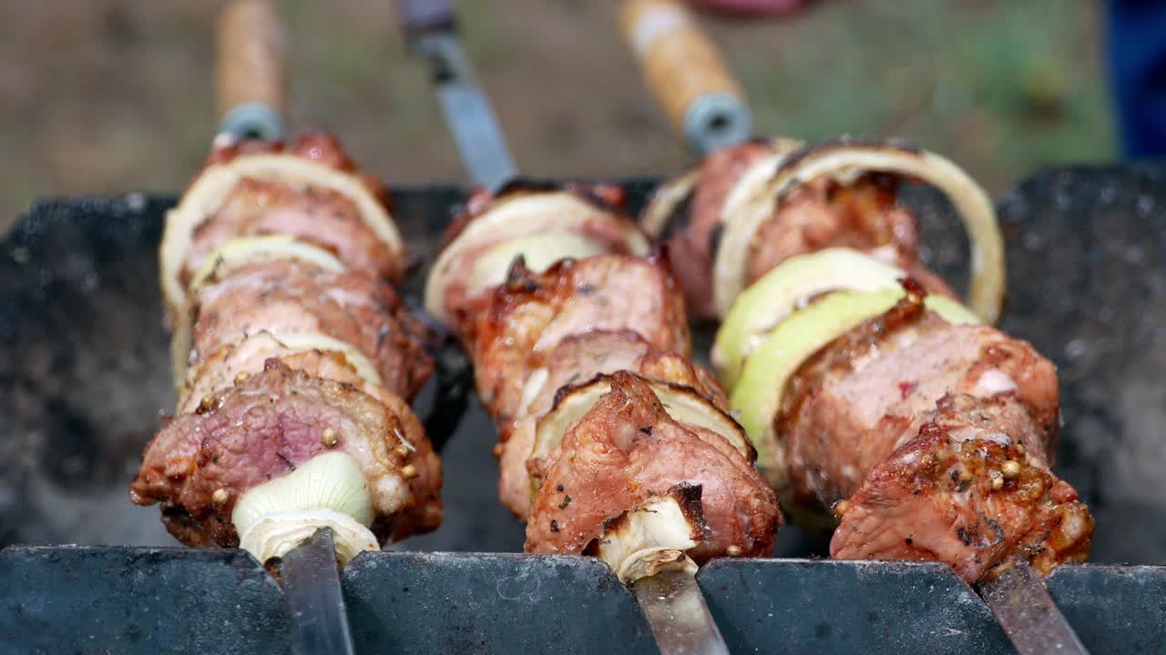 barbacoa de carne deliciosa bbq 4k