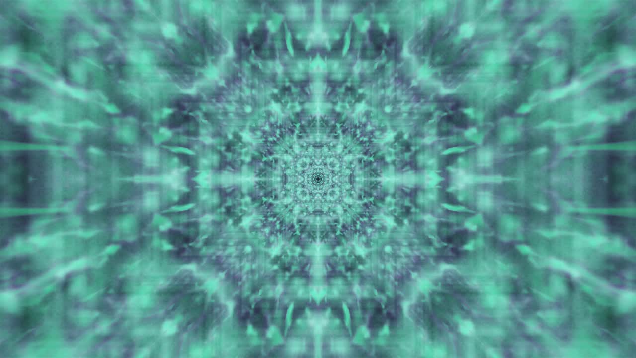 gráficos en movimiento de ciencia ficción de diseños verde azulado y patrones de estructuras de nebulosas en el espacio exterior