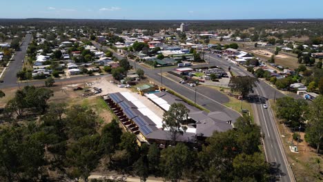 static aerial views over miles viewed from the western side of the town, queensland.