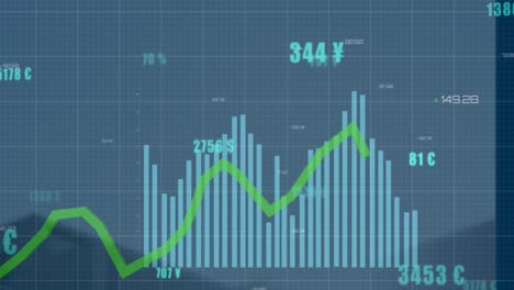 animación del procesamiento de datos sobre el paisaje urbano