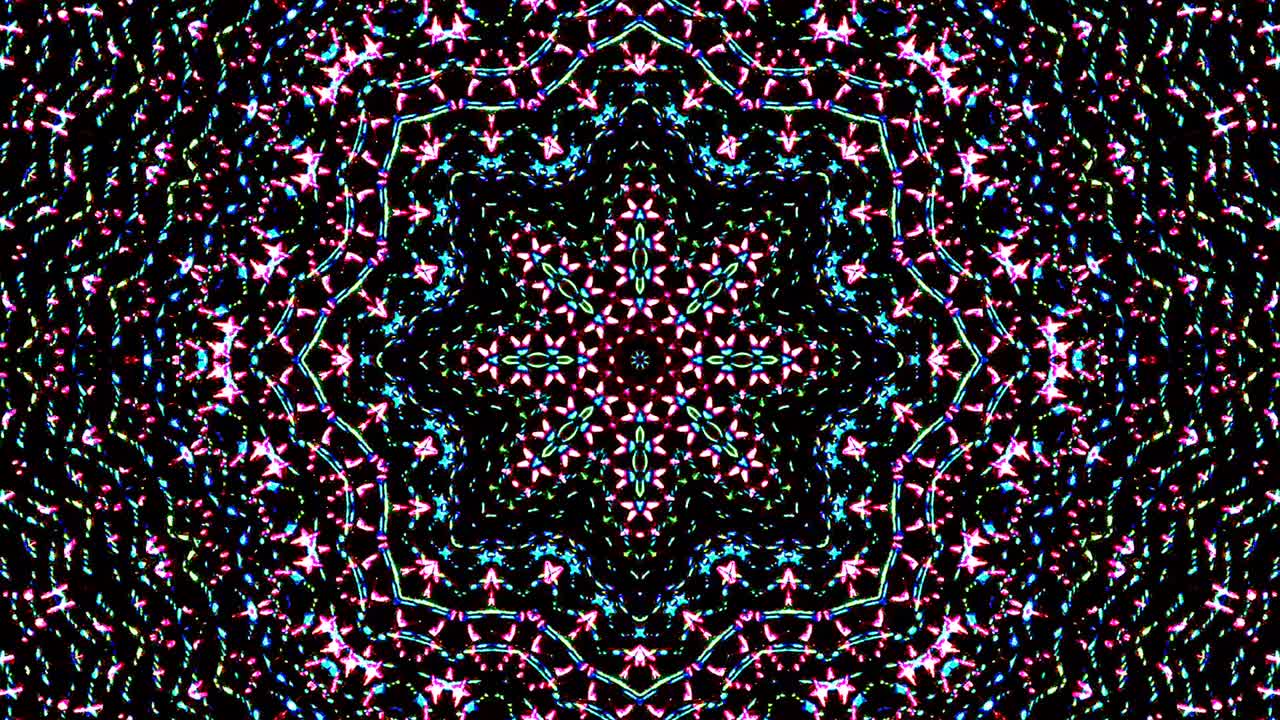 Beautiful abstract kaleidoscope that shines, a radiant light that regulates the subtle movements