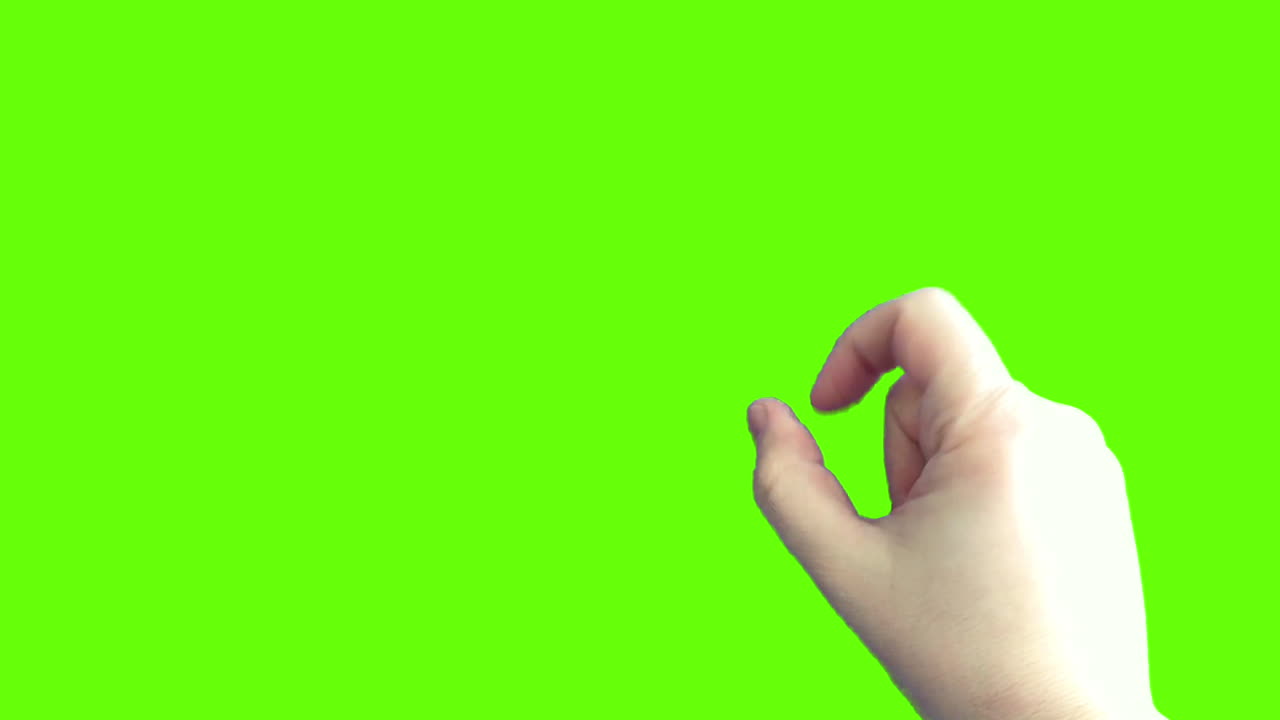 녹색 화면에서 손짓