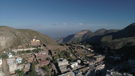 Toma-Aerea-Del-Pueblo-Fantasma-Real-De-Catorce,-San-Luis-Potosi-Mexico