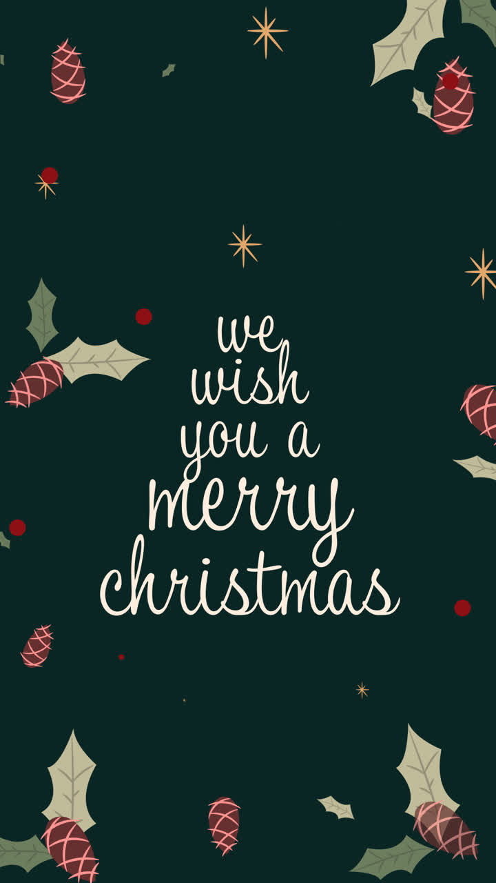 평평한 디자인으로 사랑스러운 크리스마스 카드 컬렉션의 모션 그래픽