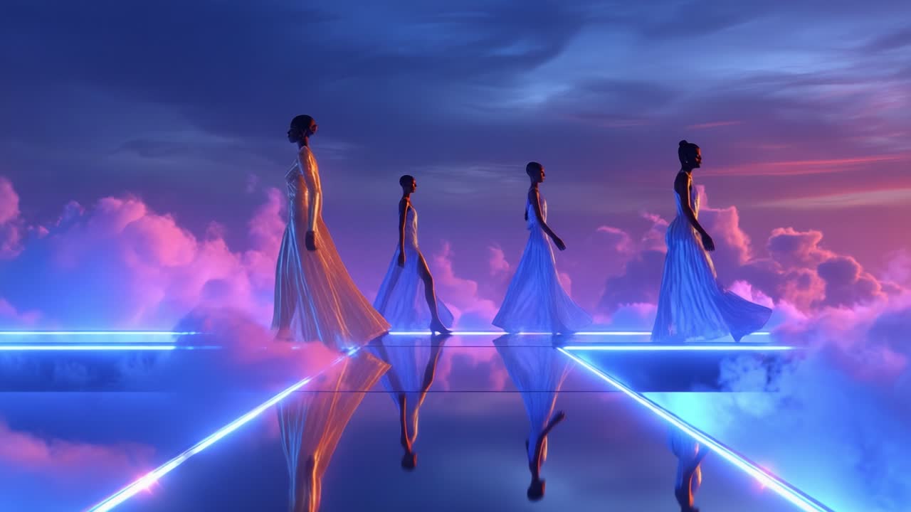 Futuristic fashion runway