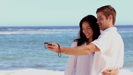attractive couple taking a self portrait