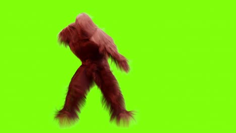 el clip de baile del monstruo peludo aislado. animación de bucle, baile de la casa, pelaje brillante personaje esponjoso, pelaje, cabello lleno, muñeco de nieve, renderizado en 3d. escabullirse.